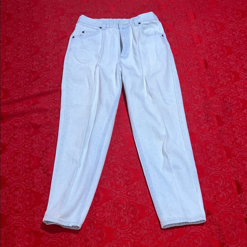 Vintage Lee Riders Mom Jeans Women's 12 Petite Light Wash High Rise USA 90s